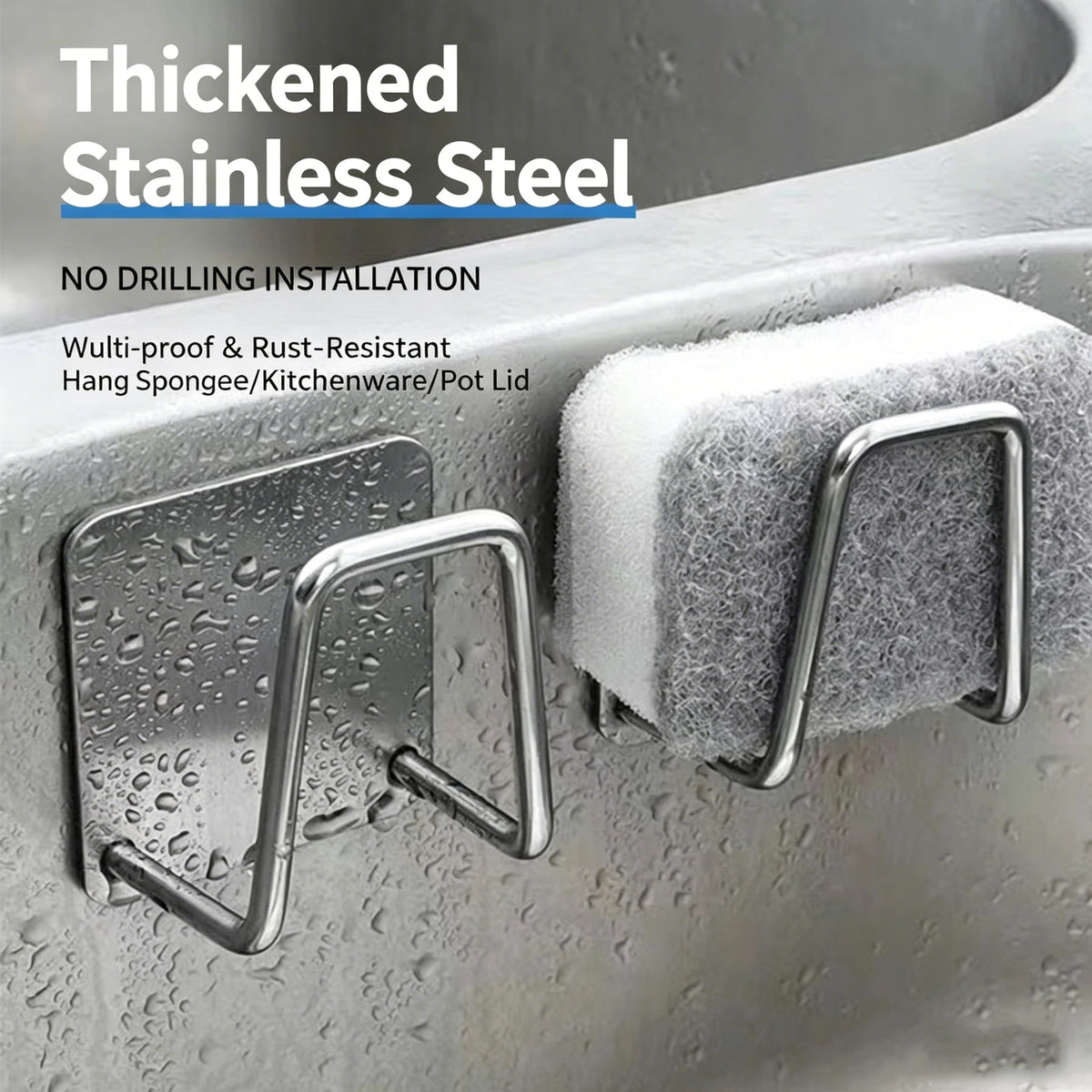 Stainless Steel Sink Sponge Rack & Kitchen Organizer Holder Sink Organizer Rack Babs