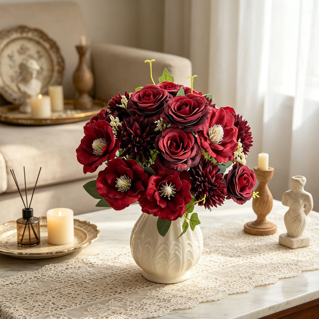 Artificial Silk Rose Bouquet – Wedding, Home & Party Décor Artificial Flower Bouquet Babs