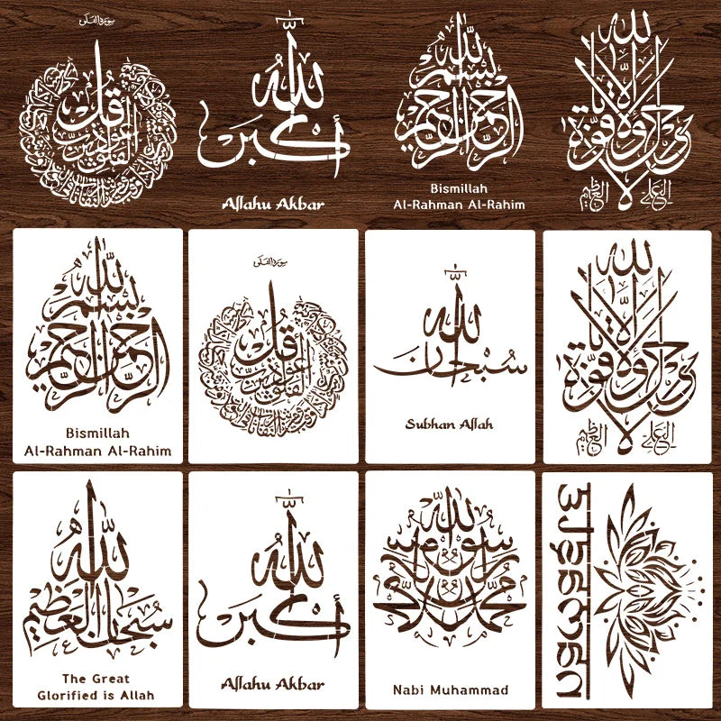 Islamic Arabic Script DIY Stencil – Eid Mubarak & Ramadan DIY Craft Stencil Babs