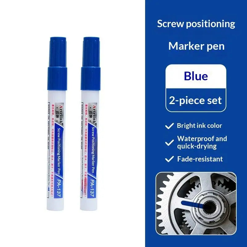 Permanent Waterproof Marker Pen – 1mm Fine Nib, Metal & Wood Permanent Marker Pen Babs Blue China Mainland