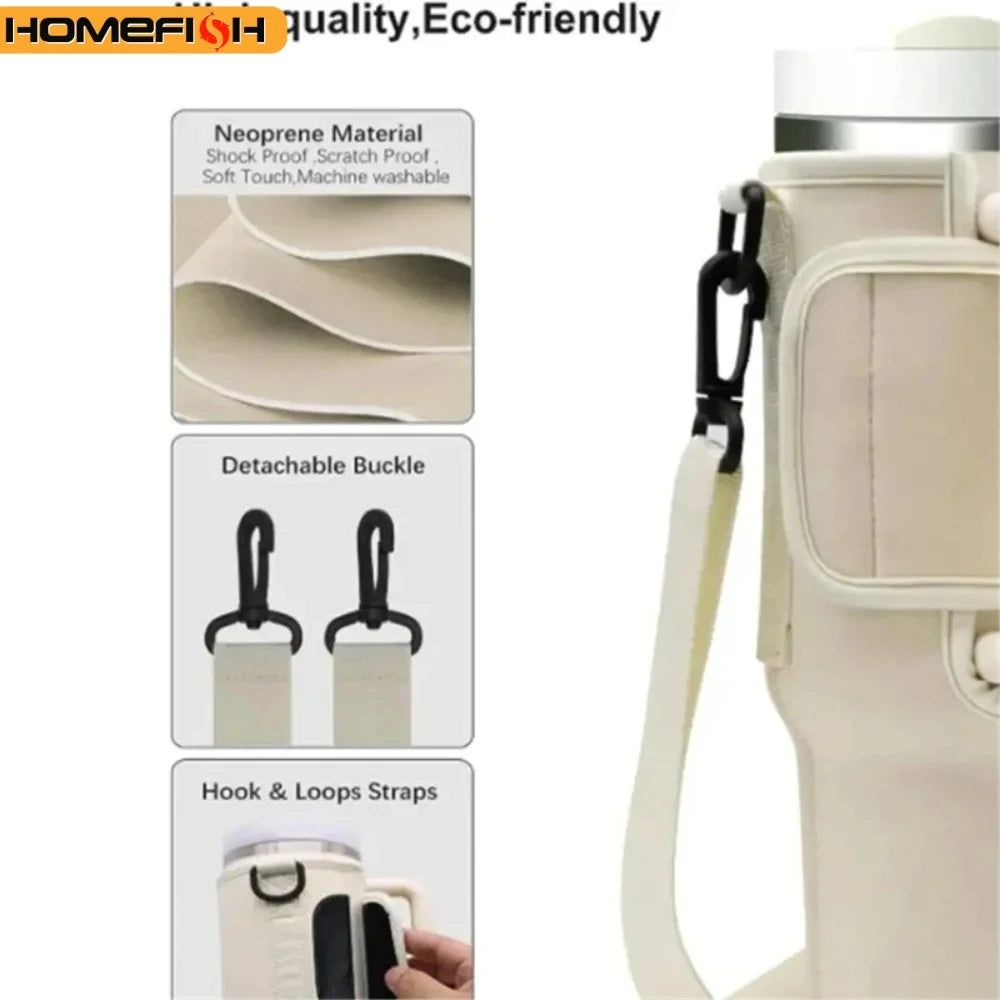 Water Bottle Crossbody Bag 30/40 Oz – Insulated Shoulder Strap Water Bottle Carrier Bag Babs