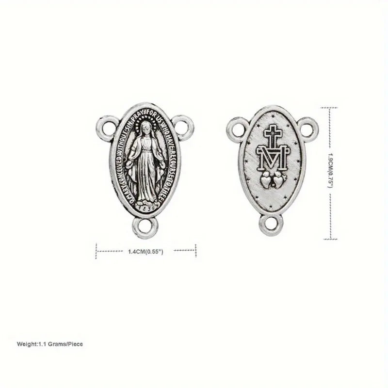 50Pcs Virgin Mary Charms Rosary Pendants Zinc Alloy DIY Jewelry Jewelry Making Charms Babs