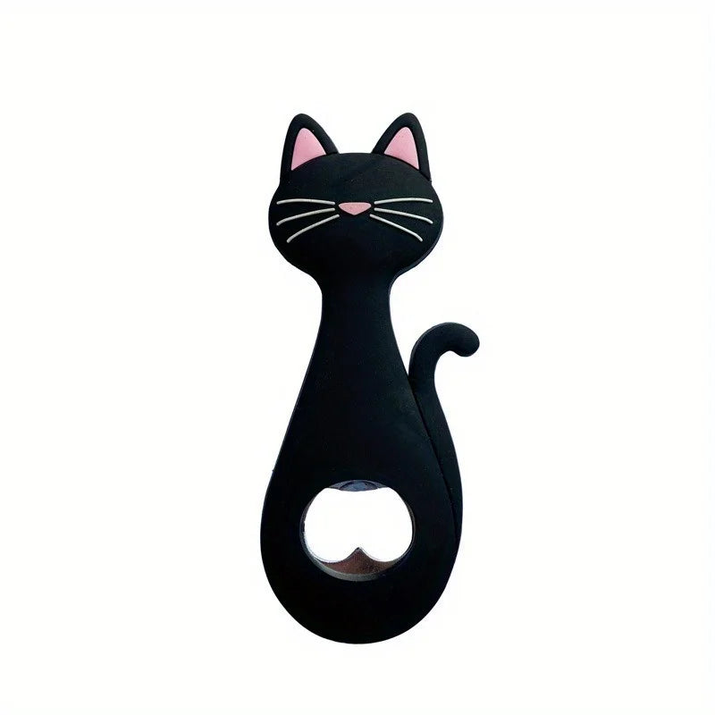 Magnetic Cat Fridge Bottle Opener – Cartoon Fridge Magnet Magnetic Bottle Opener Babs black