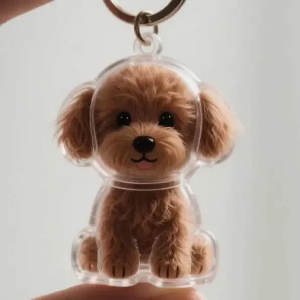 Dog Hair Keepsake Keychain Pendant | Pet Lover Gift Pet Keepsake Keychain Babs Teddy