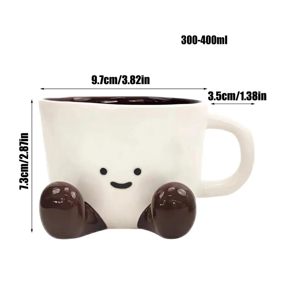 Cute Cartoon Ceramic Coffee Mug | 300–400ml Novelty Cup Ceramic Coffee Mug Babs Brown 300 to 400ml