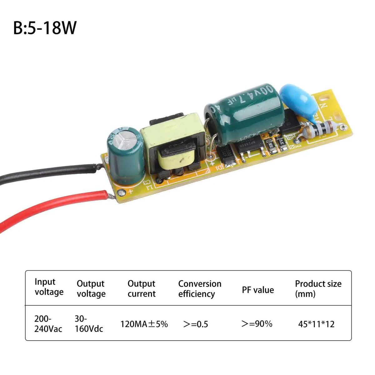 LED Driver Power Supply for Bulb, Aquarium & Track Lights LED Driver Power Supply Babs B 5-18W 120MA