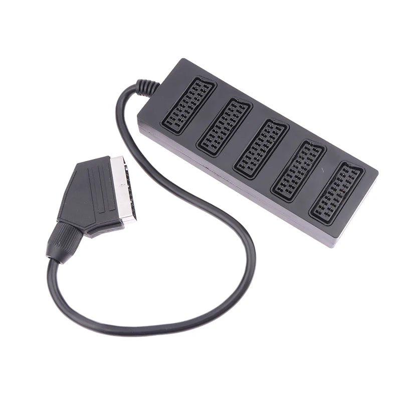 21-Pin SCART 5-Way Splitter Male to 5 Female Adapter Cable SCART Splitter Adapter Babs