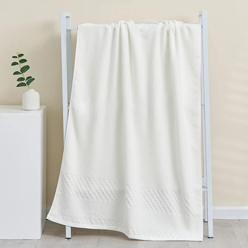 100% Cotton Quick-Dry Bath Towel | Soft, Absorbent, All Seasons Cotton Bath Towel Babs WHITE 70x140cm
