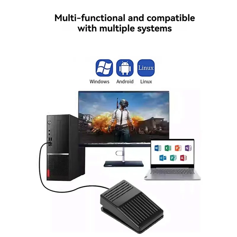 USB Foot Pedal Switch – Waterproof Programmable Keyboard Controller USB Foot Pedal Babs Black