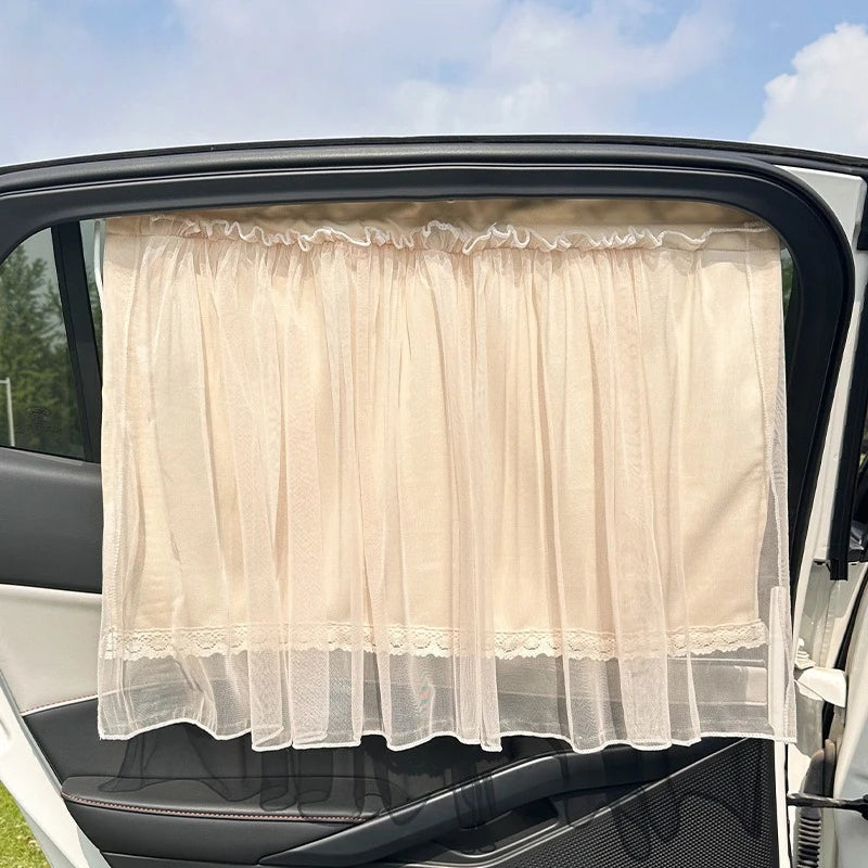 Car Side Window Sun Shade Curtain – UV & Heat Block Car Window Shade Babs Suction cup beige
