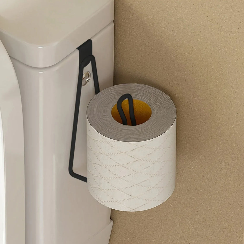 Forged Iron Wall-Mount Toilet Paper Holder – No-Drill Shelf Toilet Paper Holder Babs