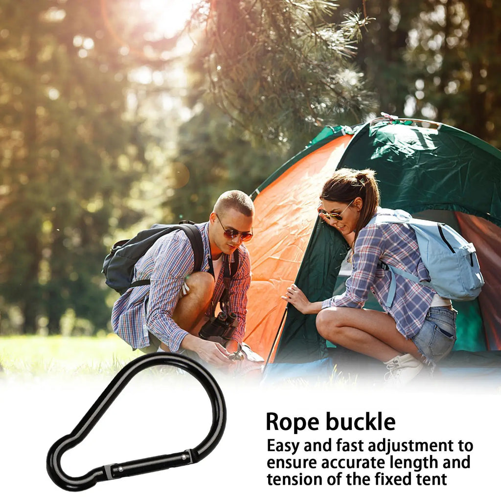 Black Aluminum D Carabiner Clip – Camping & Hiking Hook Carabiner Clip Babs