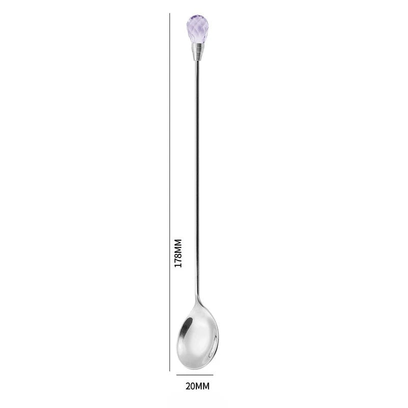 Diamond Crystal Coffee Spoon – Long Stainless Steel Stirring Spoon Decorative Stirring Spoon Babs B