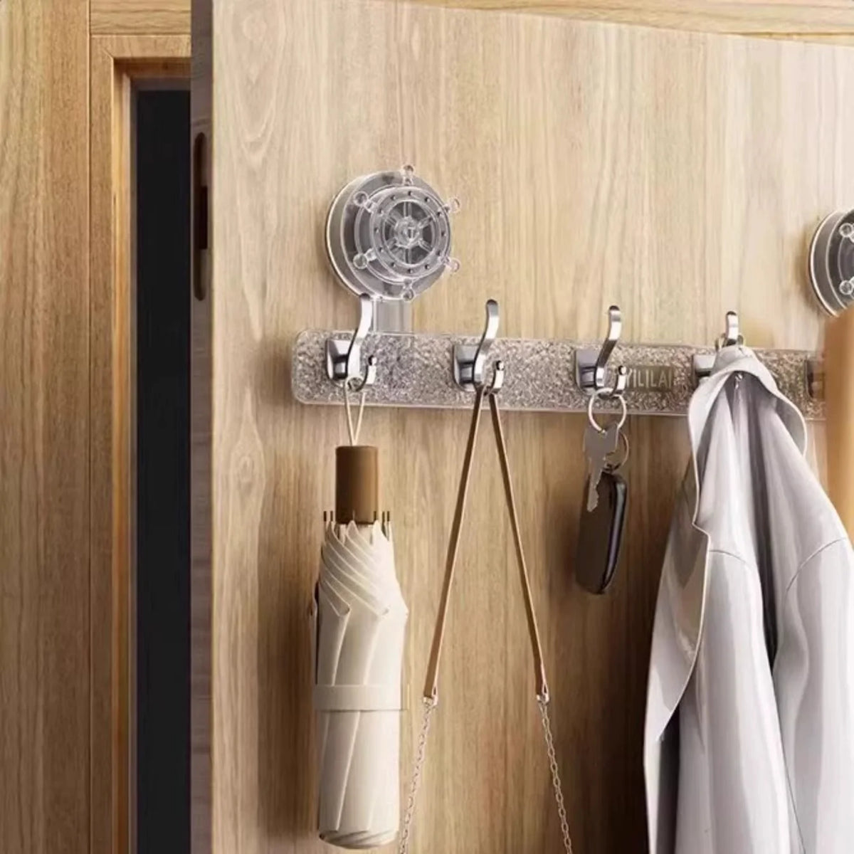 6-Hook Suction Cup Towel Holder – No-Drill Bathroom Bar Suction Towel Holder Babs