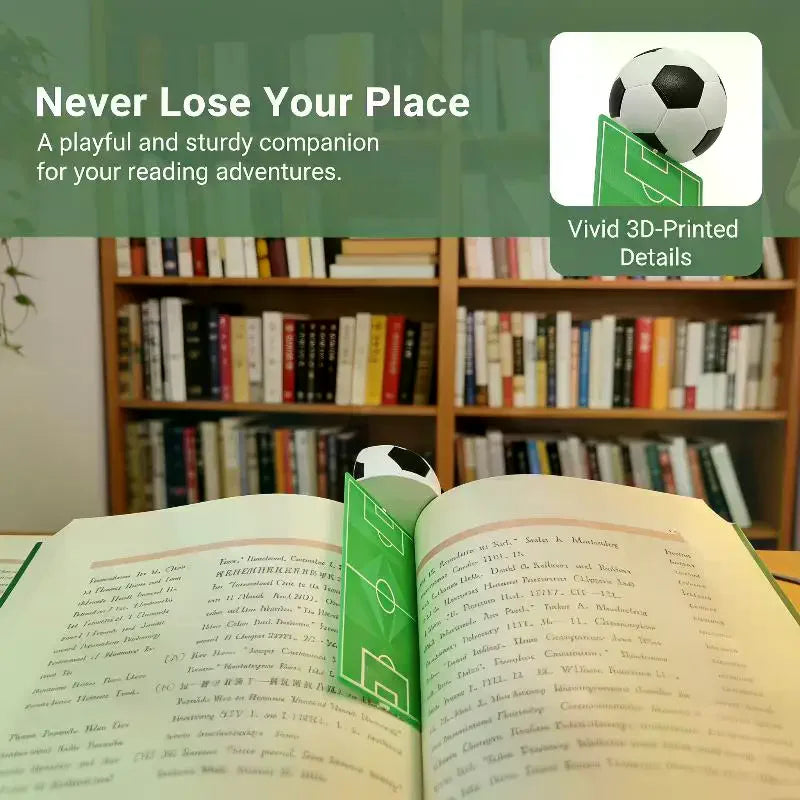 3D Football Field Bookmark – Soccer Book Clip for Fans Sports Bookmark Babs