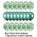 Jungle Safari Party Balloons – Green Latex & Foil Palm Leaf Set Party Balloon Set Babs 20pcs set as picture