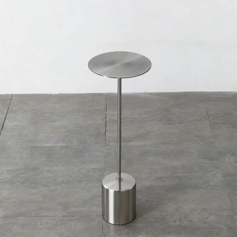 Modern Round Metal Side Table – Minimalist Silver Coffee Table Metal Side Table Babs