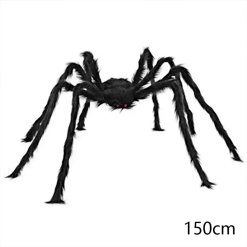 Giant Fluffy Halloween Spider Plush Prop – Haunted House Decor Halloween Spider Prop Babs 150cm