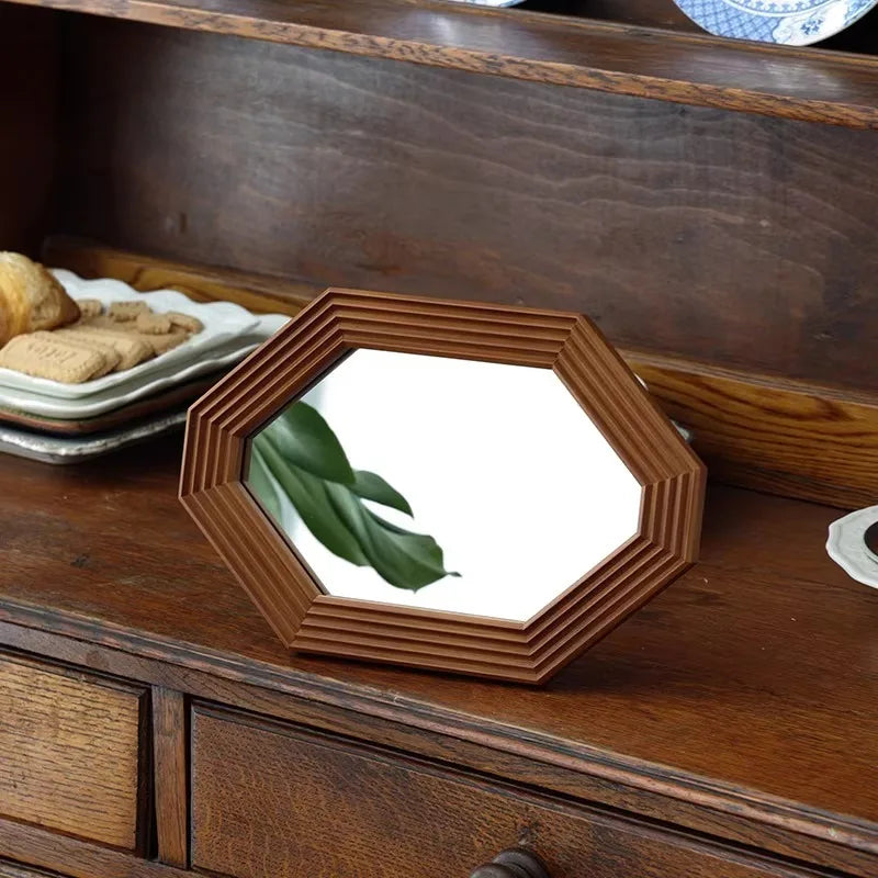 Nordic Pine Wood Framed Wall Mirror – Vintage Décor Decorative Wall Mirror Babs