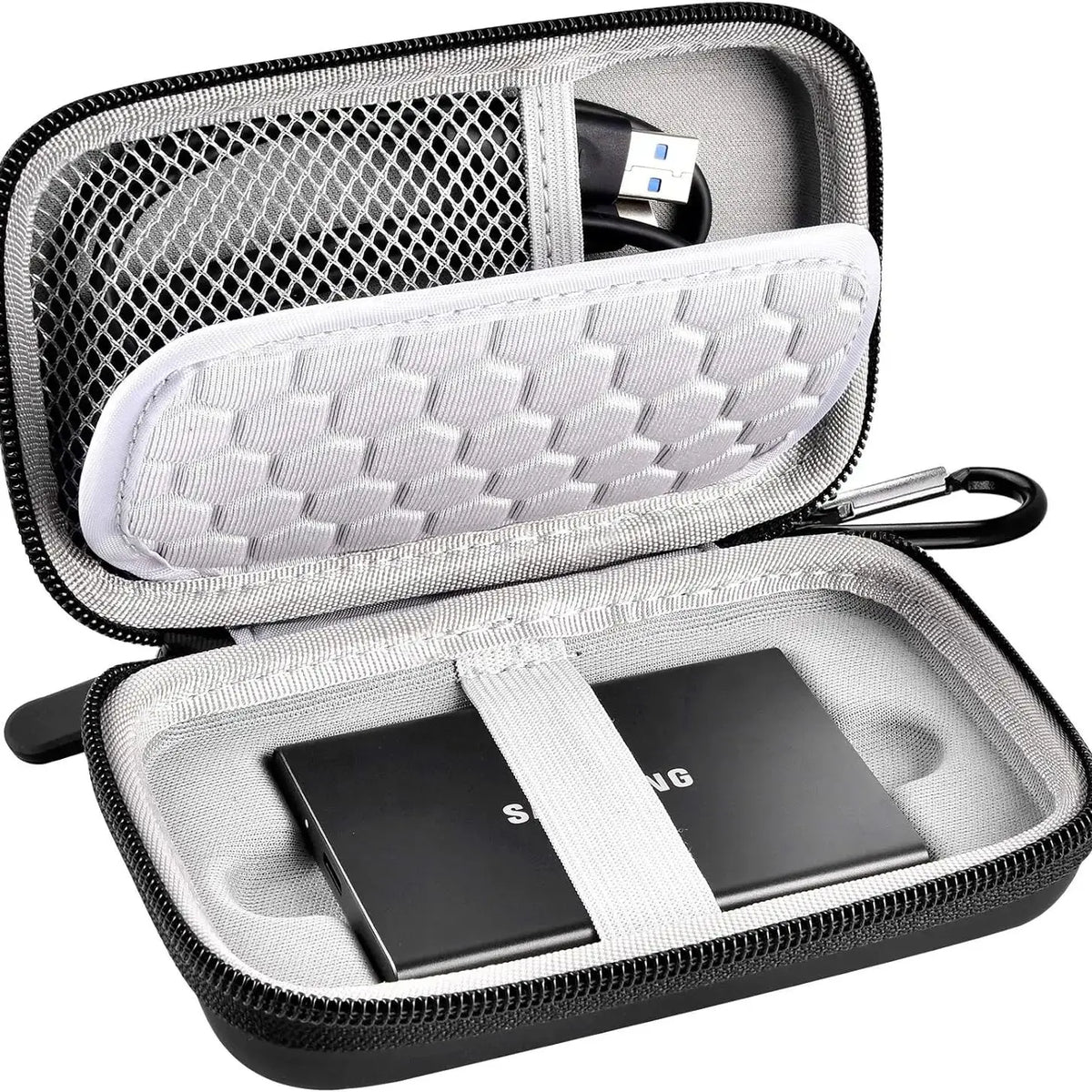 Shockproof SSD Case & Travel Bag for USB 3.2 Portable Drives SSD Carrying Case Babs black
