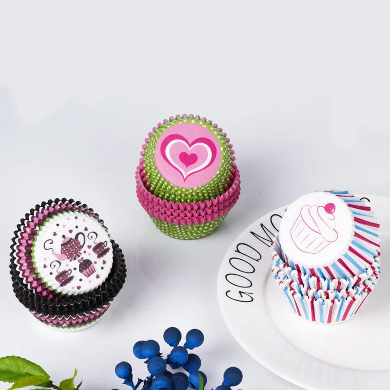 100 Pcs Multicolor Cupcake Liners – Greaseproof Muffin Paper Cups Cupcake Liners Babs