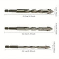 3-Piece Carbide Tipped Sawtooth Drill Bits | Hex Shank – Tile & Glass Drill Bit Set Babs 3pcs