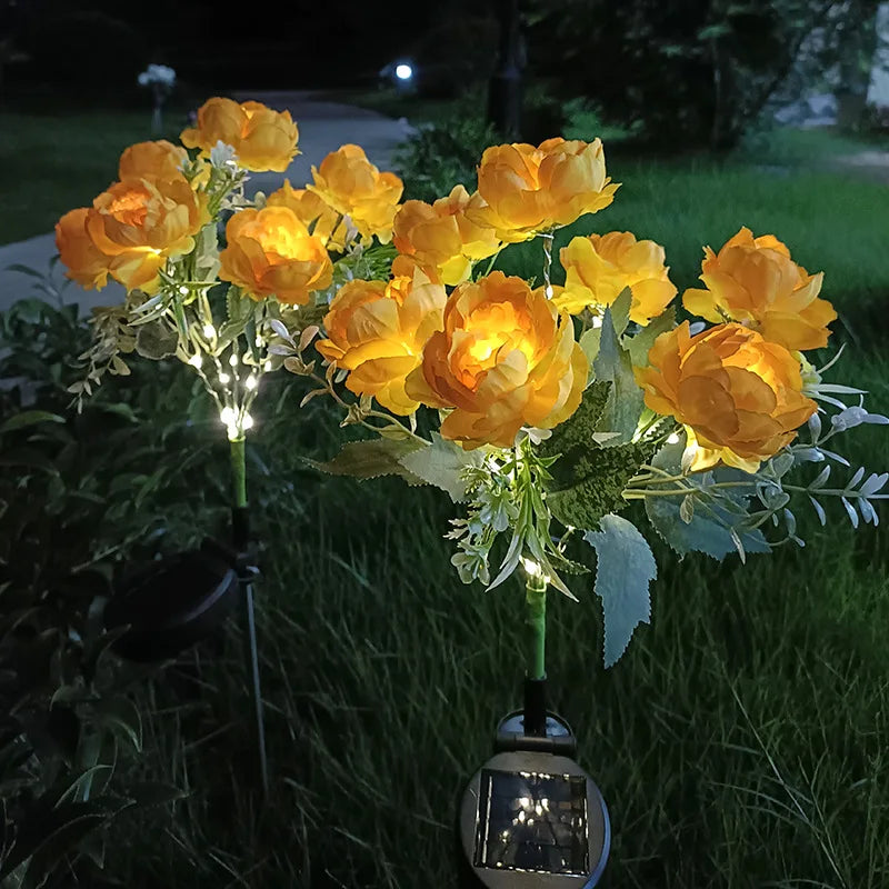 Solar 7-Head Peony Flower Lamp – Outdoor Garden Décor Light Solar Garden Stake Light Babs