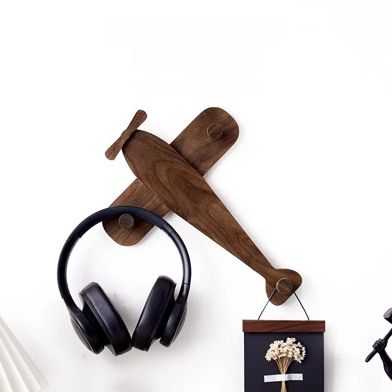 Airplane Wooden Wall Coat Rack – 3-Hook Modern Minimalist Hanger Wall Coat Rack Babs