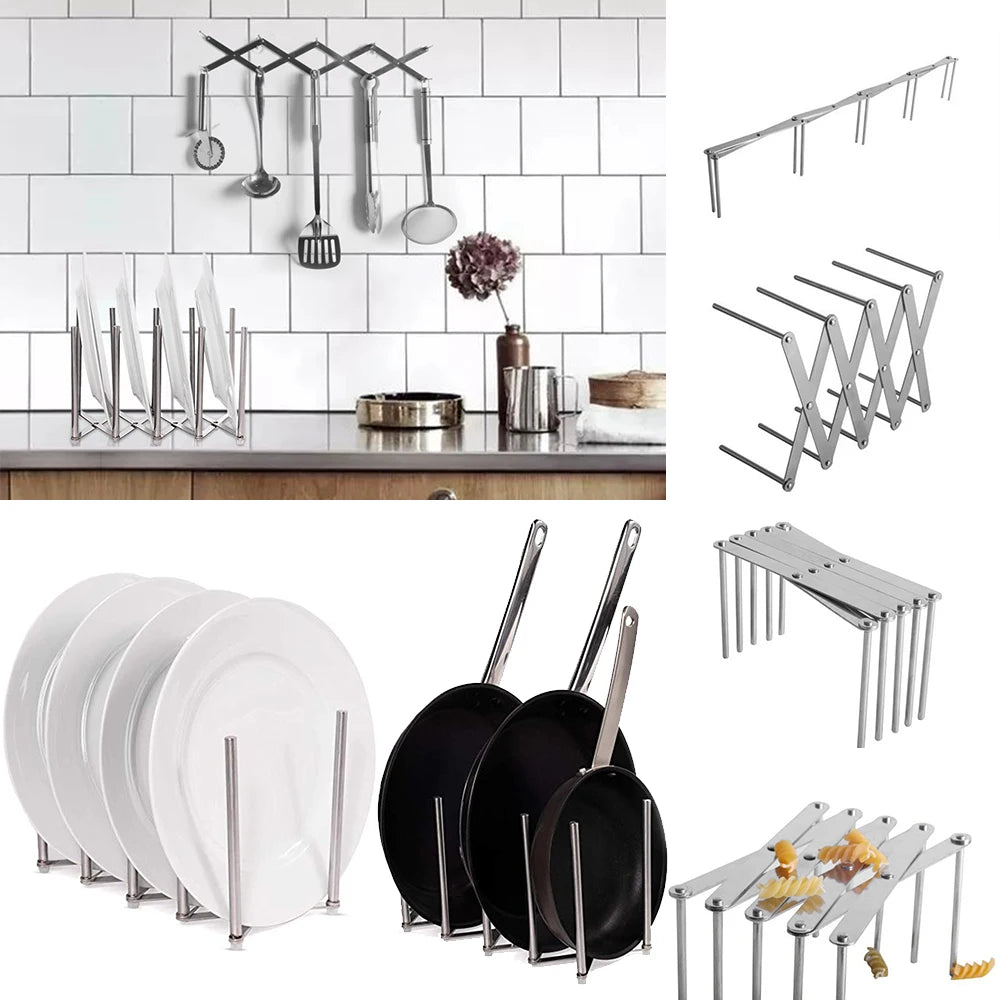 Retractable Pot Lid Holder & Kitchen Organizer Rack (1-2 Pack) Kitchen Lid Organizer Babs