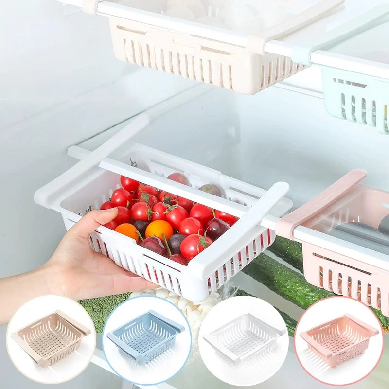 Stretchable Refrigerator Drawer Organizer – Pull-Out Shelf Rack Fridge Drawer Organizer Babs