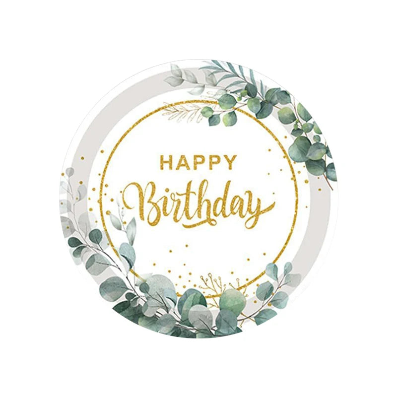 Eucalyptus Birthday Disposable Tableware Set – Plates, Cups & Napkins Disposable Party Tableware Babs