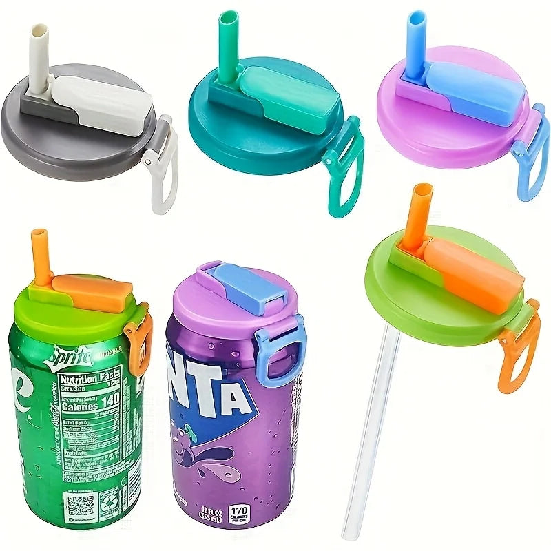 Reusable Soft Drink Can Lid with Straw – Soda, Juice & Beverages Drink Can Lid Babs