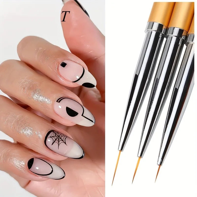 6-Piece Golden Fine Tip Paint Brushes – Art & Nail Design Set Fine Tip Paint Brushes Babs