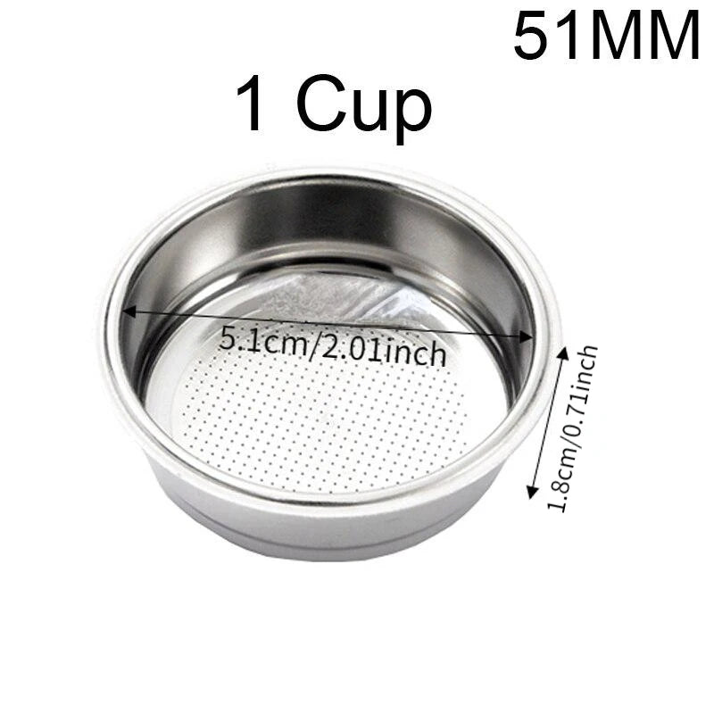51mm Coffee Filter Basket & Dosing Ring – 304 Stainless Steel Coffee Filter Basket Babs 51mm-1cup