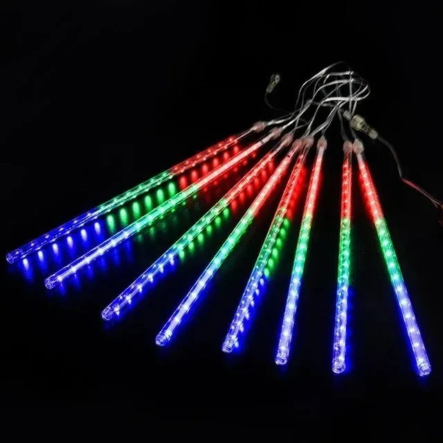 Meteor Shower LED String Lights 8 Tubes – Outdoor Christmas Décor LED Meteor Shower Lights Babs Colorful 50cm 8Tubes EU Plug