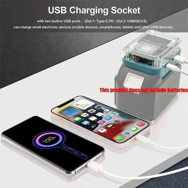 Makita 18V Battery USB-C Adapter 140W PD3.1 – Digital Display Battery Adapter Converter Babs
