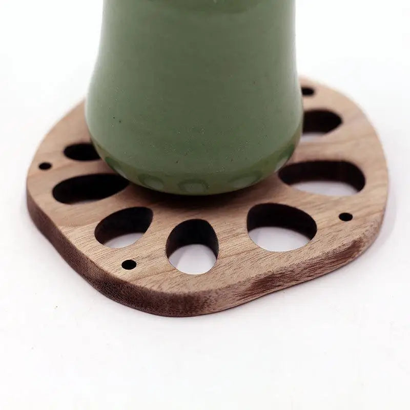 2pcs Lotus Root Slice Wood Coasters – Tea & Kitchen Insulation Pad Wood Coaster Set Babs