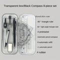 8-Piece Geometry Set – Compass, Protractor, Ruler & Pencil Kit Geometry Drawing Set Babs Light Grey
