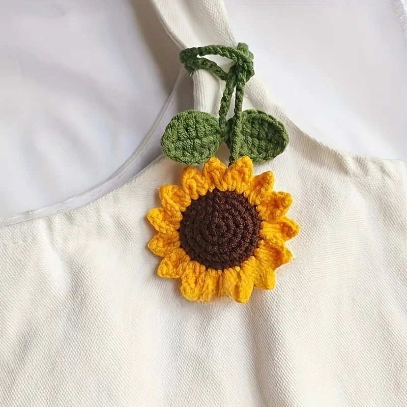 Crochet Sunflower Charm Pendant – Car Mirror & Bag Accessory Crochet Charm Pendant Babs