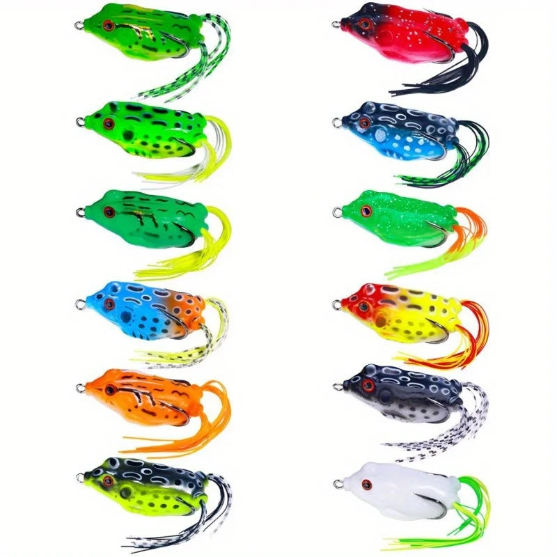 Bionic Frog Fishing Lure – Realistic Soft Bait Artificial Frog Soft Fishing Lure Babs 12pcs
