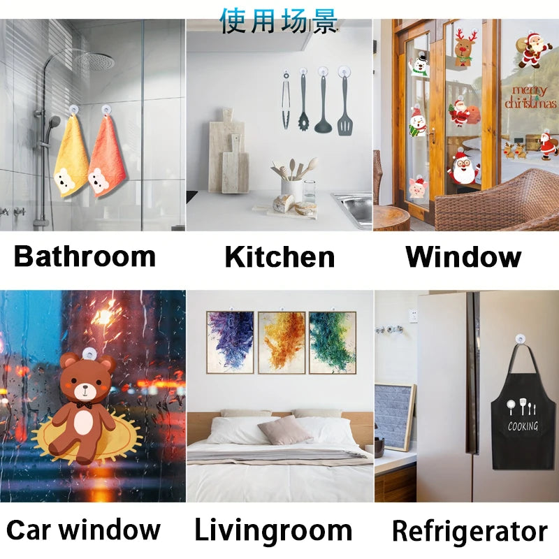 Clear Suction Cup Hooks – No-Drill Kitchen & Bathroom (5/20pc) Suction Cup Hooks Babs
