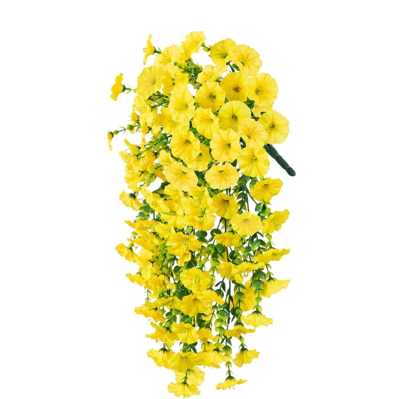 Artificial Morning Glory Vine – Wedding & Home Décor Wreath Artificial Flower Vine Babs YELLOW 1 pc