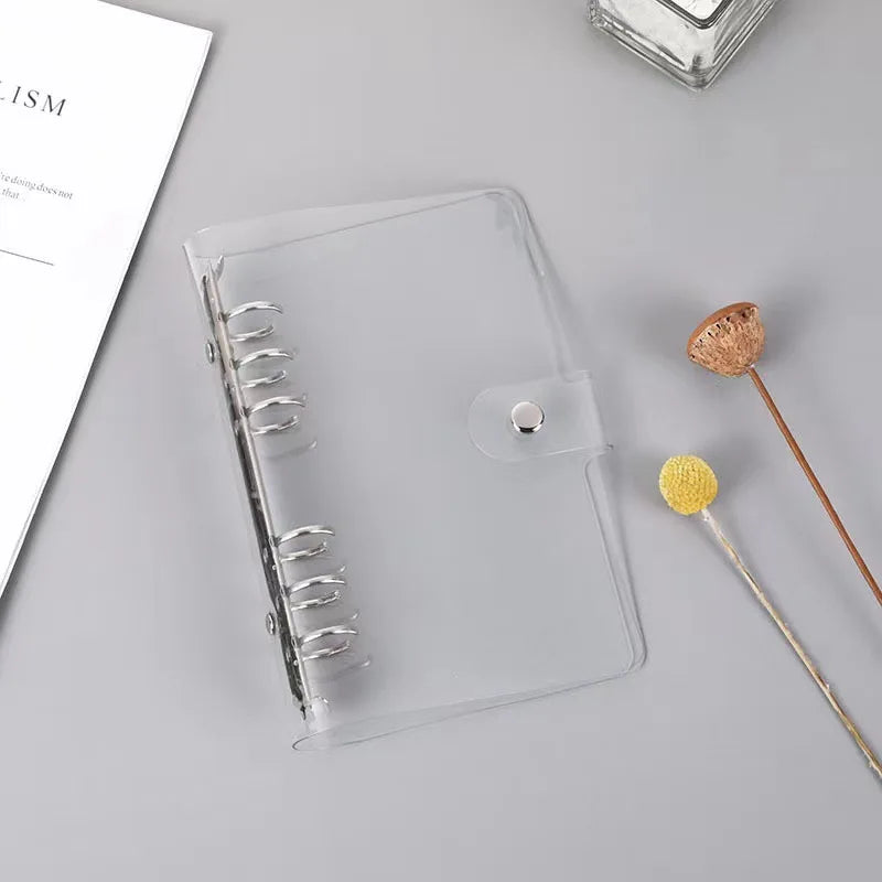 A5/A6 Transparent Glitter PVC Ring Binder Planner File Folder Ring Binder Planner Babs A5