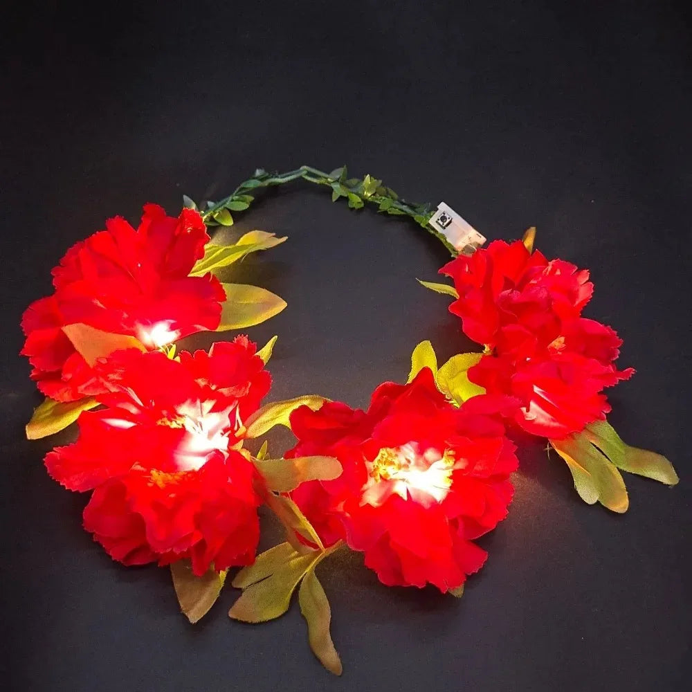 LED Glowing Flower Crown Headband for Women & Kids LED Flower Crown Babs