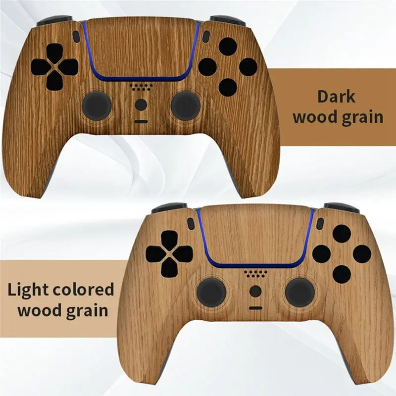 PS5 Controller Front Shell Wood Grain – BDM-010 to 050 Replacement Controller Replacement Shell Babs