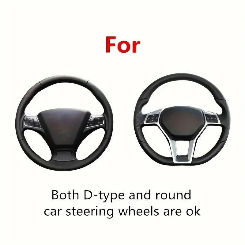 PU Leather Steering Wheel Wrap Tape – Non-Slip DIY Cover Steering Wheel Wrap Babs