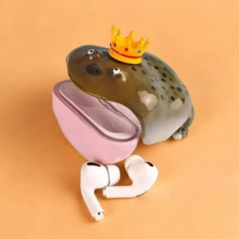 Cute Frog AirPod Case – Handmade Pink Bow Earphone Cover Earphone Case Babs