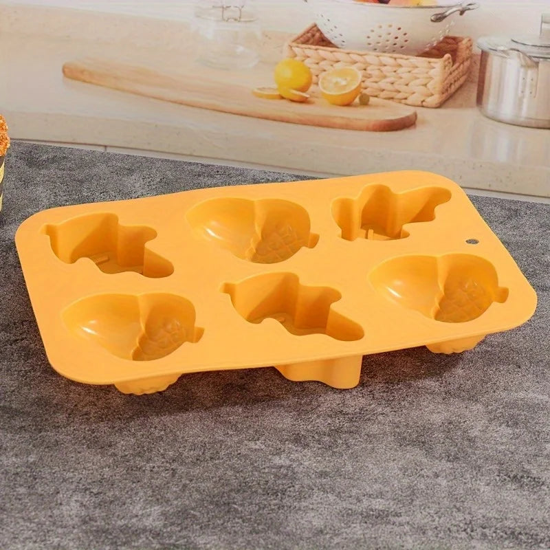 Silicone Harvest Chocolate Mold – Leaf & Nut Candy Baking Mold Silicone Baking Mold Babs
