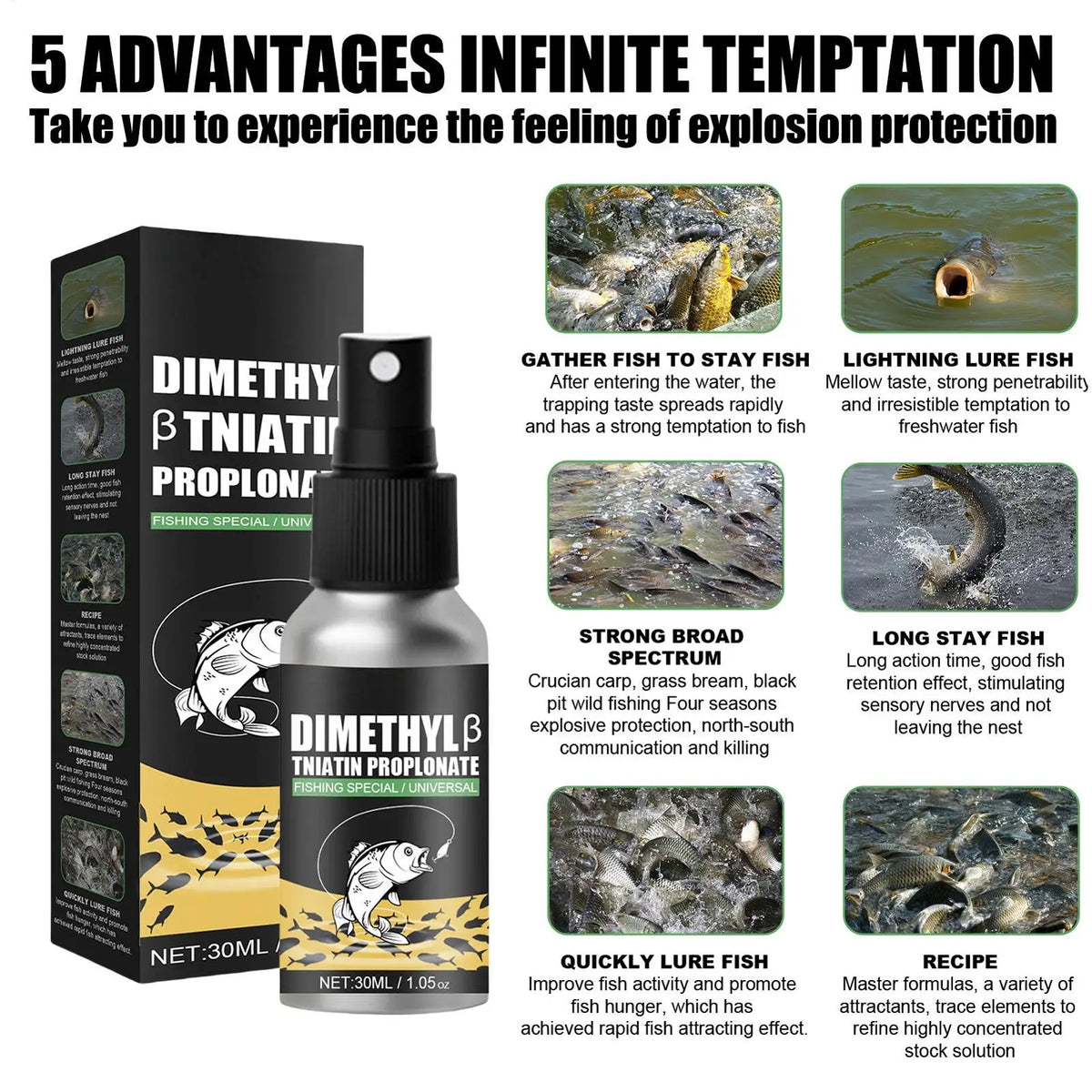 30ml Fish Attractant Spray – Natural Scent for Freshwater & Sea Fish Attractant Spray Babs