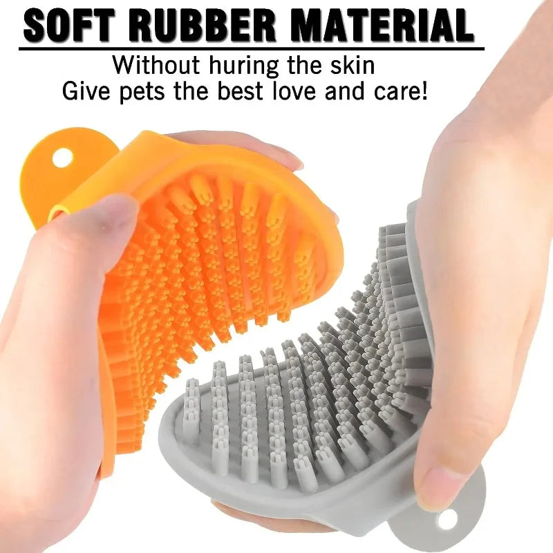 Dog Bath Brush – Rubber Grooming Curry Comb for Dogs & Cats Pet Grooming Brush Babs